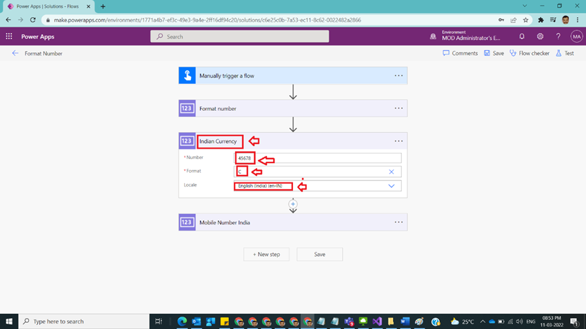 Format Number in Power Automate